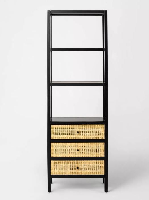 Springville Bookshelf with Drawers Black thumbnail 3