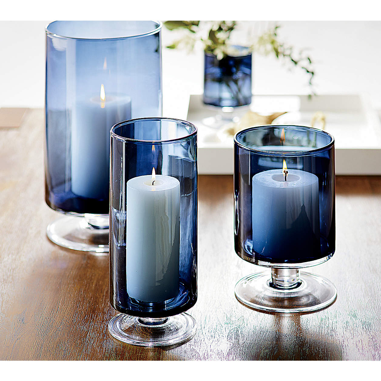London Blue Hurricane Candle Holders thumbnail 2