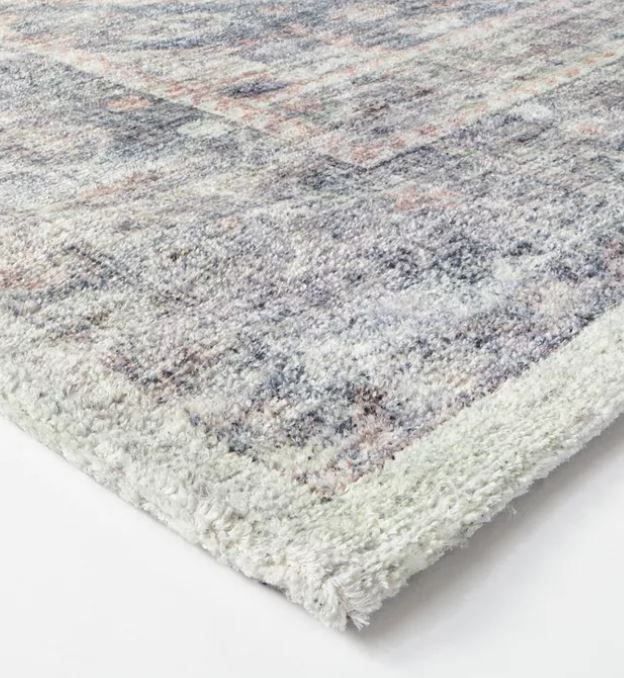 Brighton Distressed Vintage Persian Rug Light Blue-5'x7' thumbnail 2