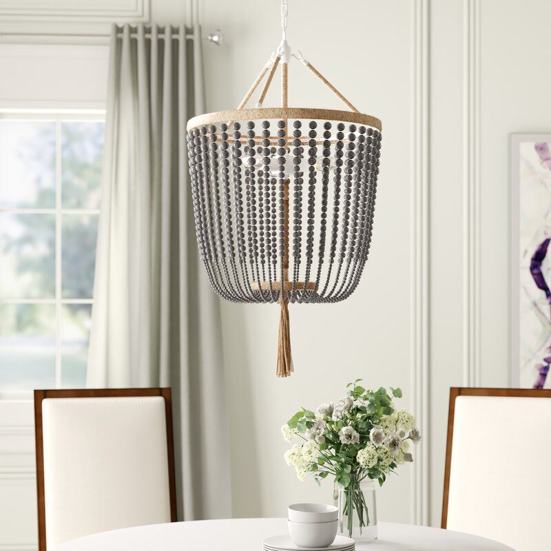 Alta 3 Light Unique Empire Chandelier with Beaded Accents thumbnail 5