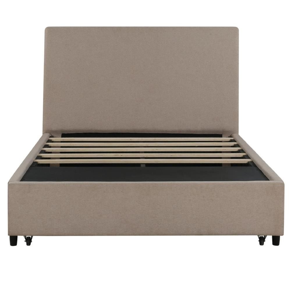 Olivia Modern Classic Beige Upholstered Wood Storage Bed-King thumbnail 3