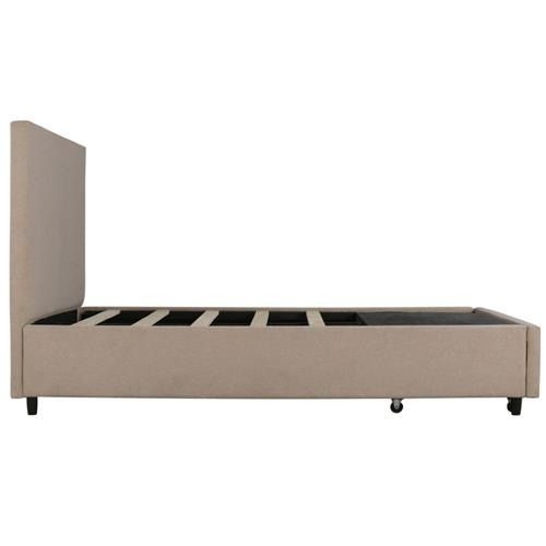 Olivia Modern Classic Beige Upholstered Wood Storage Bed-King thumbnail 4