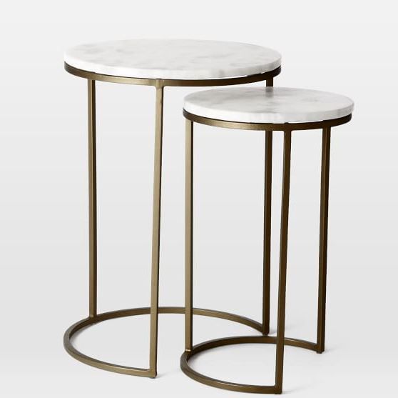 Marble Round Nesting Side Table thumbnail 3
