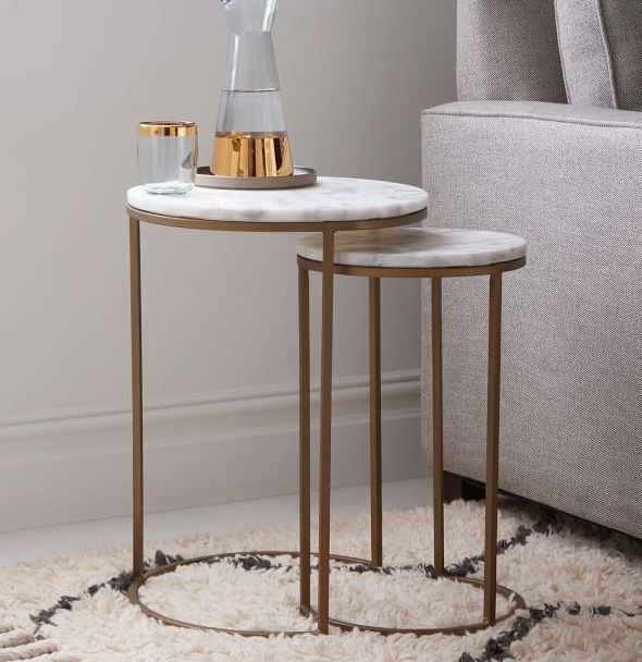 Marble Round Nesting Side Table thumbnail 4