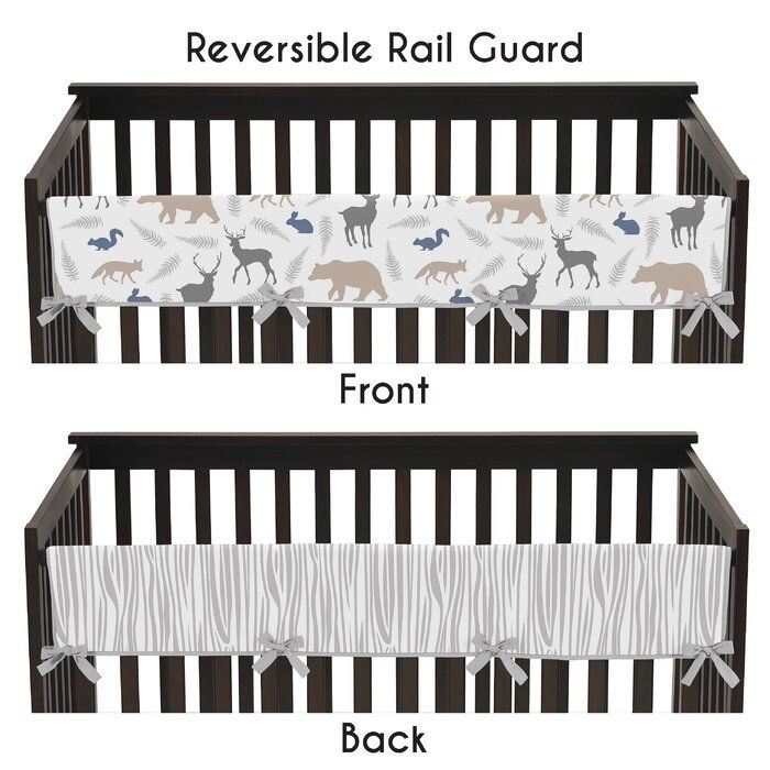 Woodland Animals Long Crib Rail Guard Cover thumbnail 3