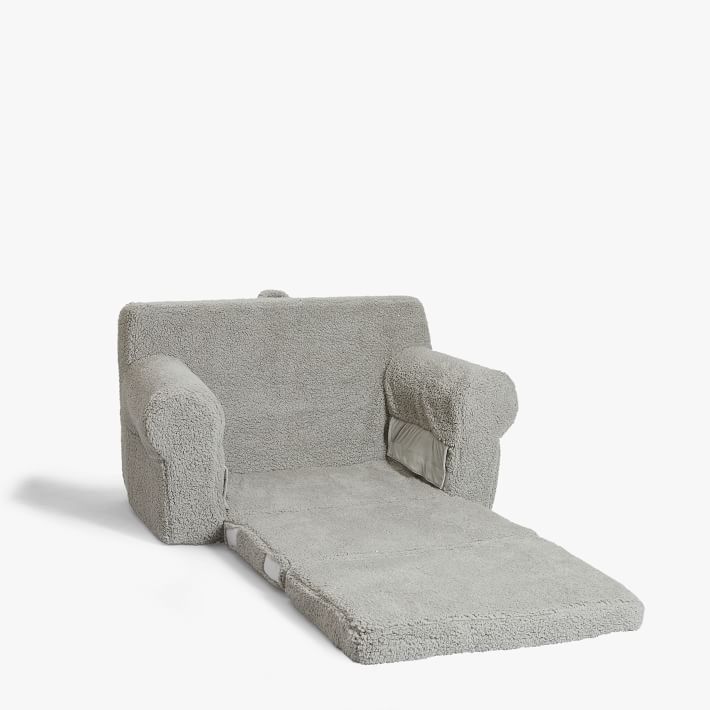 Gray Cozy Sherpa Anywhere Sofa Lounger thumbnail 2