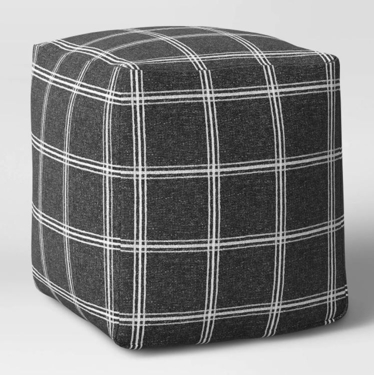Plaid Square Pouf thumbnail 2