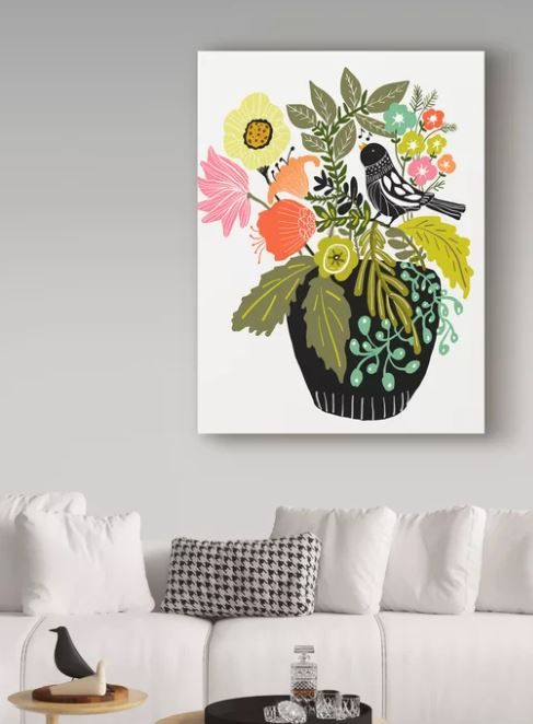 Singing Bird by Karen Fields Graphic Art on Canvas Unframed thumbnail 3