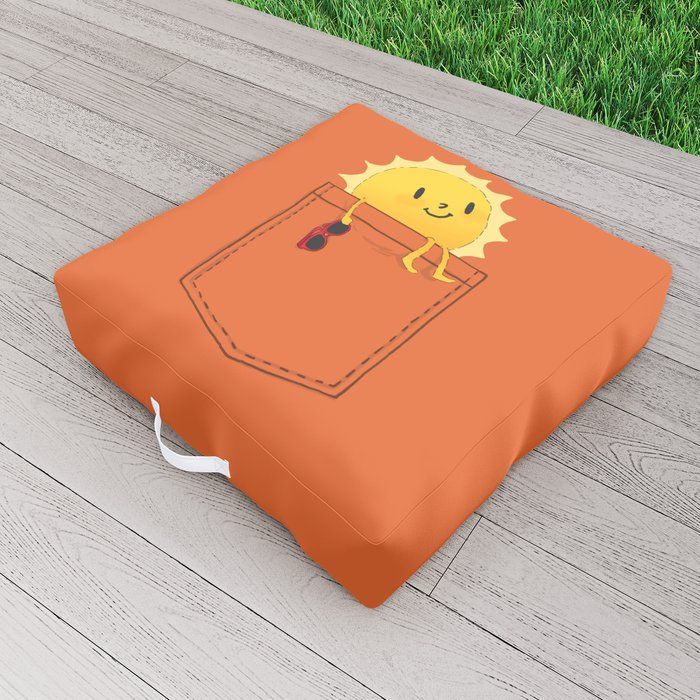 Pocketful of sunshine Outdoor Floor Cushion With Insert-26"x26" thumbnail 2