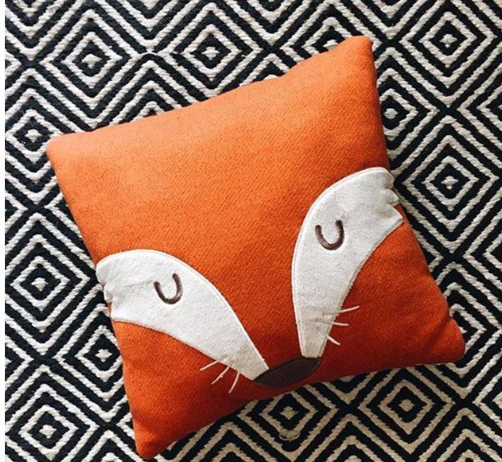 14 14 Fox Square Throw Pillow Orange Pillowfort thumbnail 3