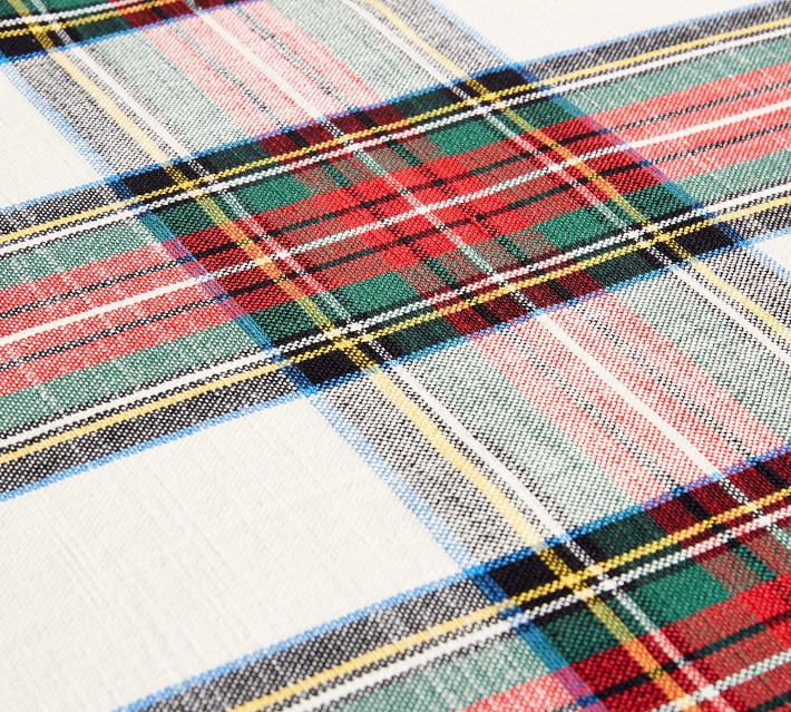 Stewart Plaid Cotton Table Throw thumbnail 2