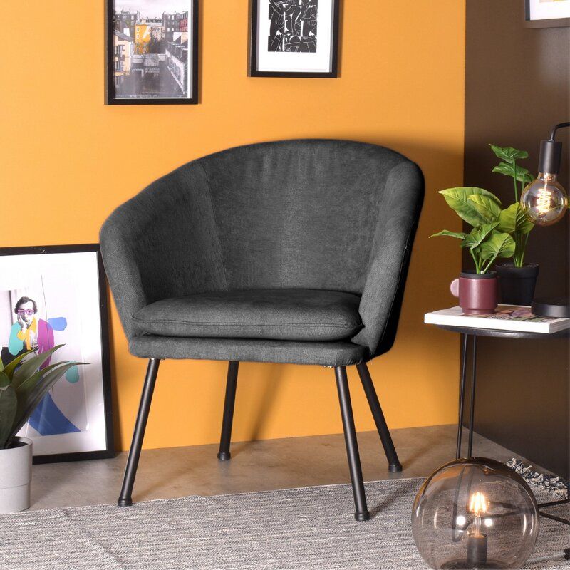 Brittnie Wide Polyester Barrel Chair thumbnail 2