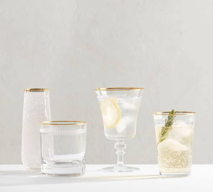 Etched Gold Rim Glassware Collection thumbnail 2