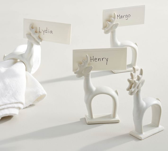 Mason Stoneware Stag Napkin Rings/Place Card Holders - Set of 4 thumbnail 2