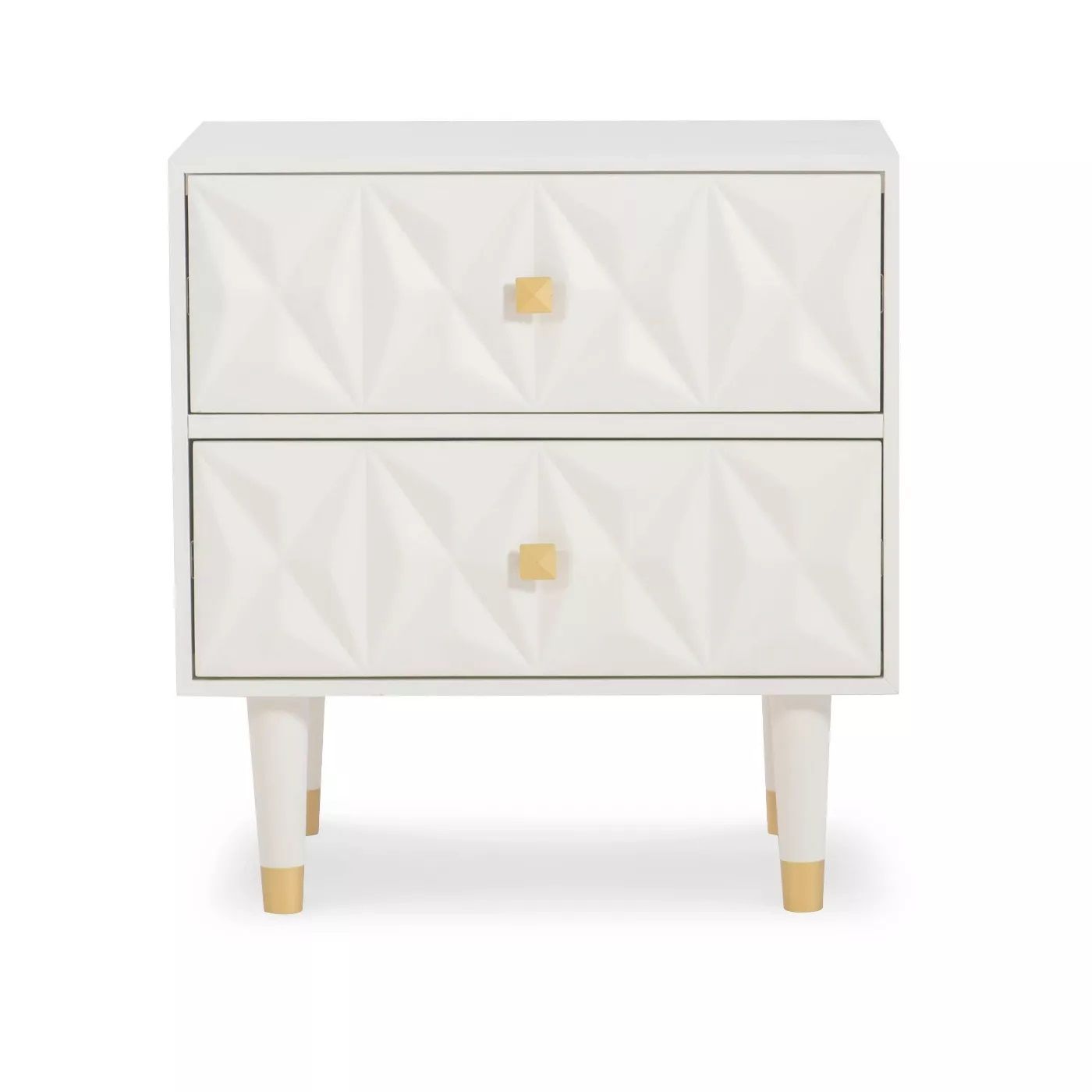 2 Drawer Geo Textured Nightstand Linon thumbnail 2