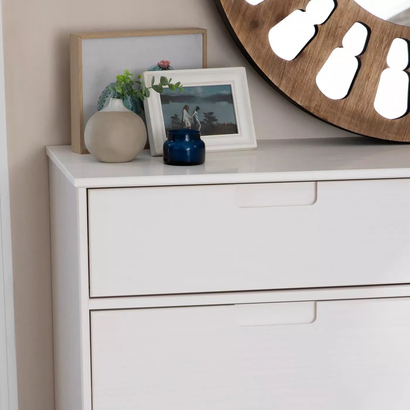 Mid Century Wood 6 Drawer Groove Dresser thumbnail 4