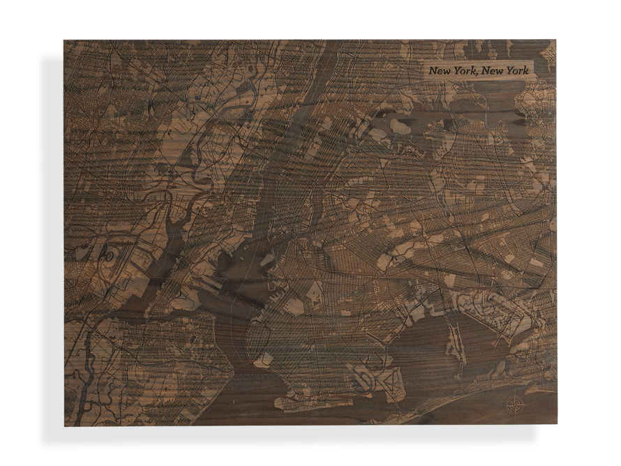 engraved wood new york city street map thumbnail 3