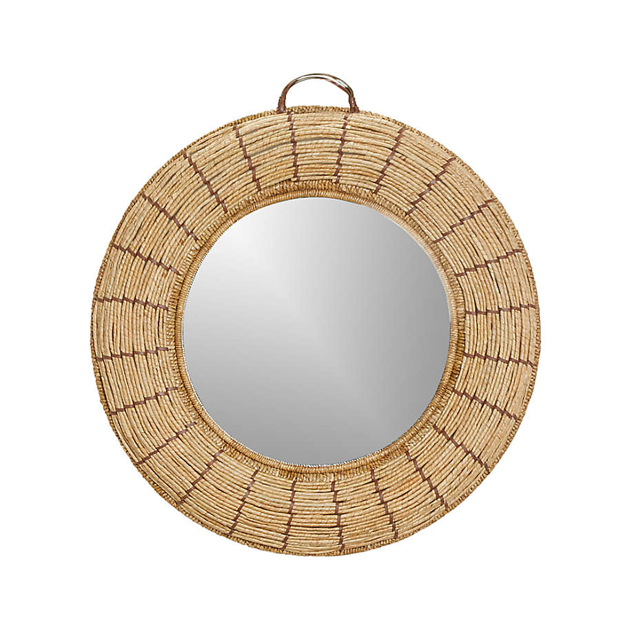 Emory Round Woven Mirror thumbnail 3