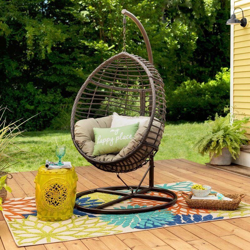 Weller Outdoor Wicker Basket Swing Chair with Stand thumbnail 4