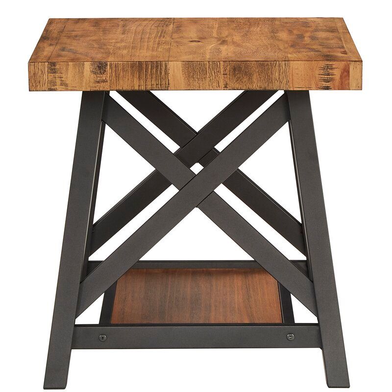 Isakson Trestle End Table with Storage thumbnail 3