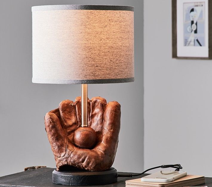 Baseball Table Lamp With USB thumbnail 4