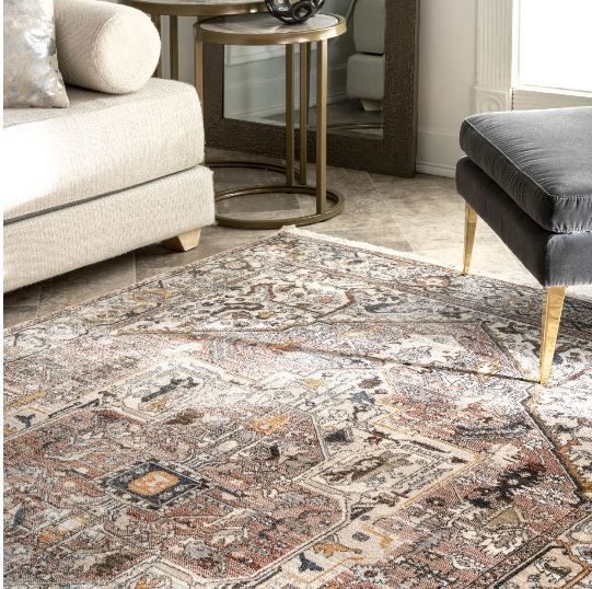 Light Brown Tribal MedallionArea Rug-6'7"x9' thumbnail 2