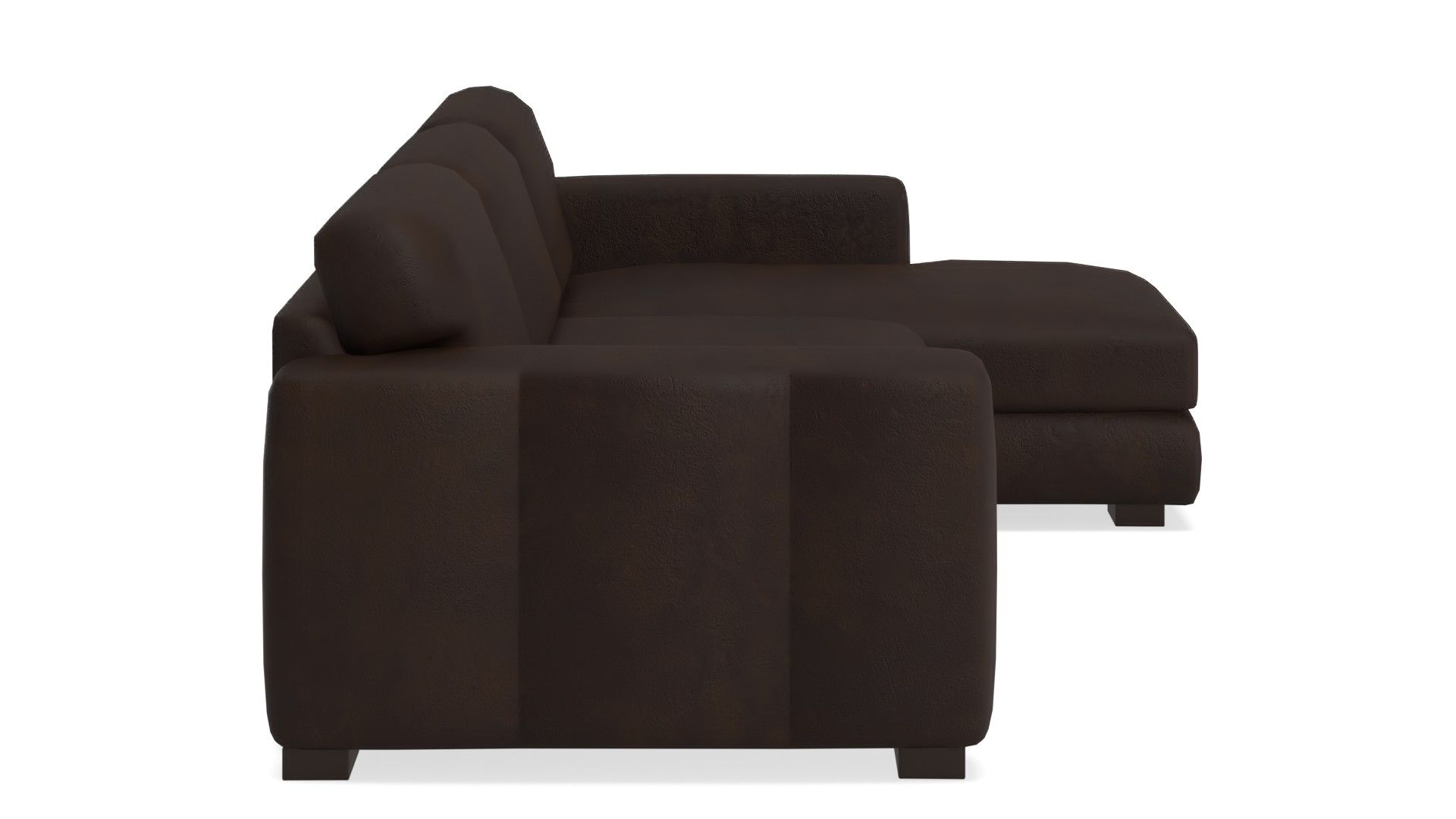 Turner Square Arm Leather Sofa Chaise Sectional thumbnail 2