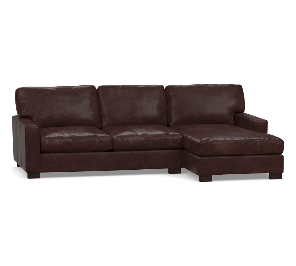 Turner Square Arm Leather Sofa Chaise Sectional thumbnail 3