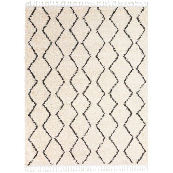 Antonia Geometric Charcoal Beige Area Rug-10'x13'11" thumbnail 4