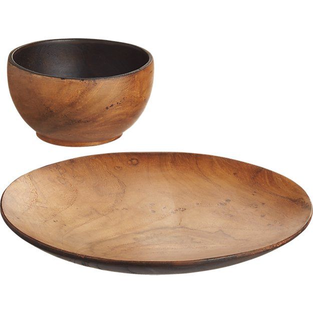 PACIFIC TEAK WOOD APPETIZER PLATE thumbnail 8