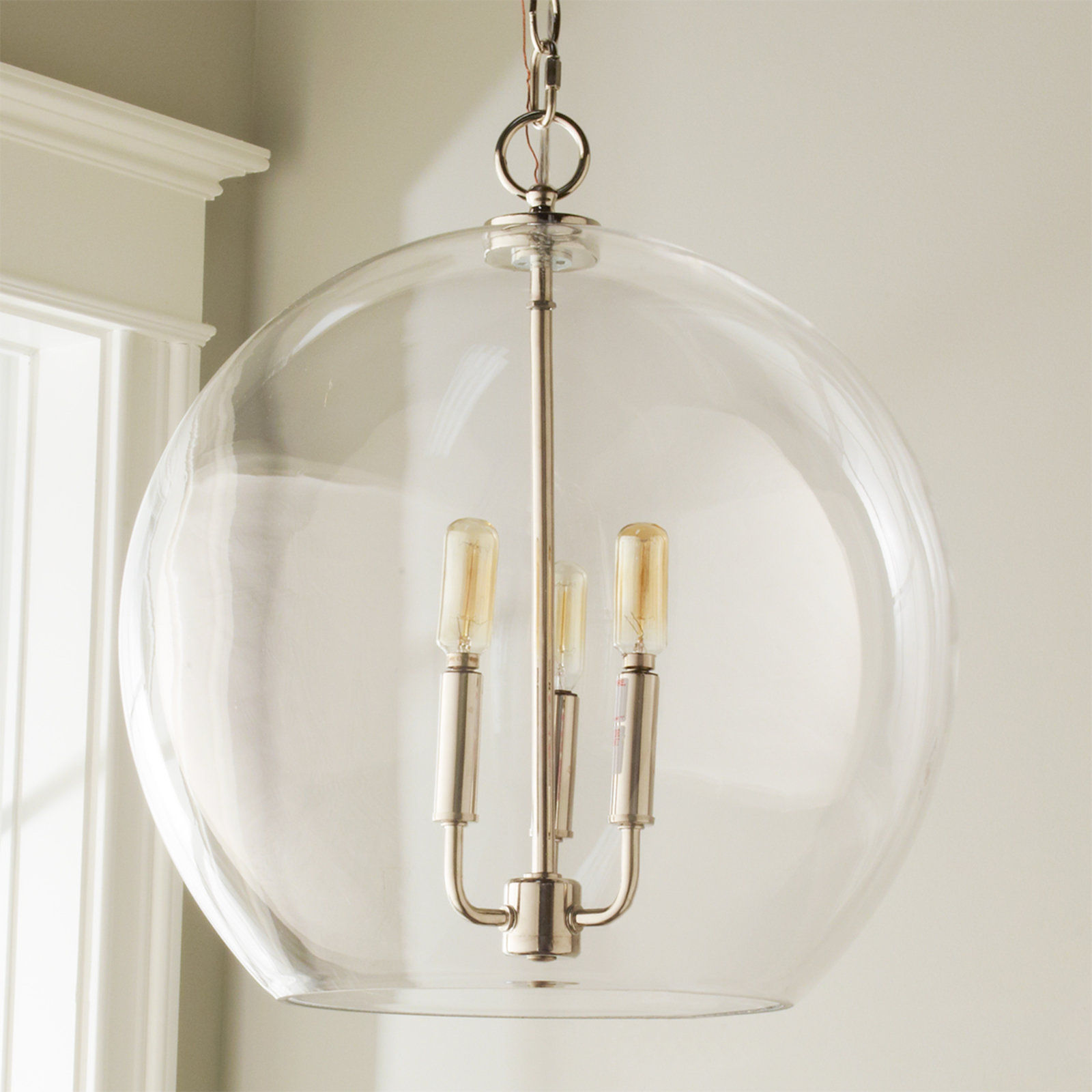 Clear Glass Sphere Chandelier thumbnail 2