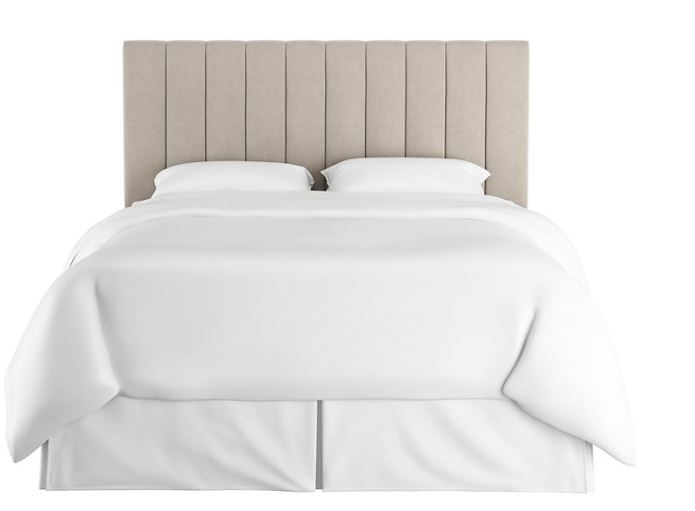 Delmar Channel Headboard Light Gray Velvet-Queen thumbnail 3