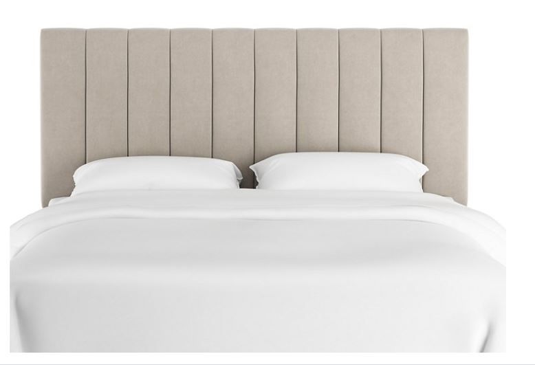 Delmar Channel Headboard Light Gray Velvet-Queen thumbnail 4