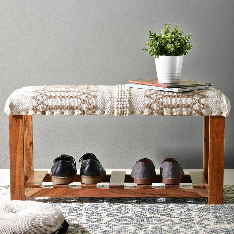 Upholstered Shoe Storage Bench thumbnail 4