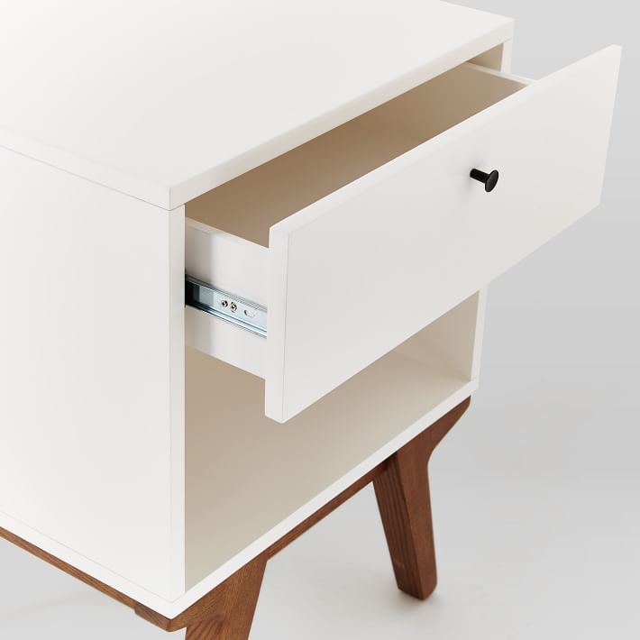 Modern Nightstand White Lacquer thumbnail 5