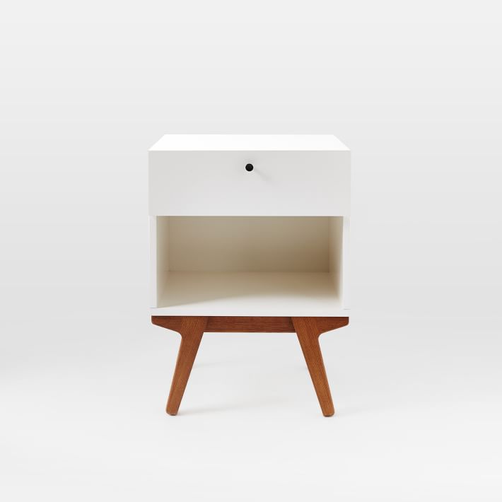 Modern Nightstand White Lacquer thumbnail 6