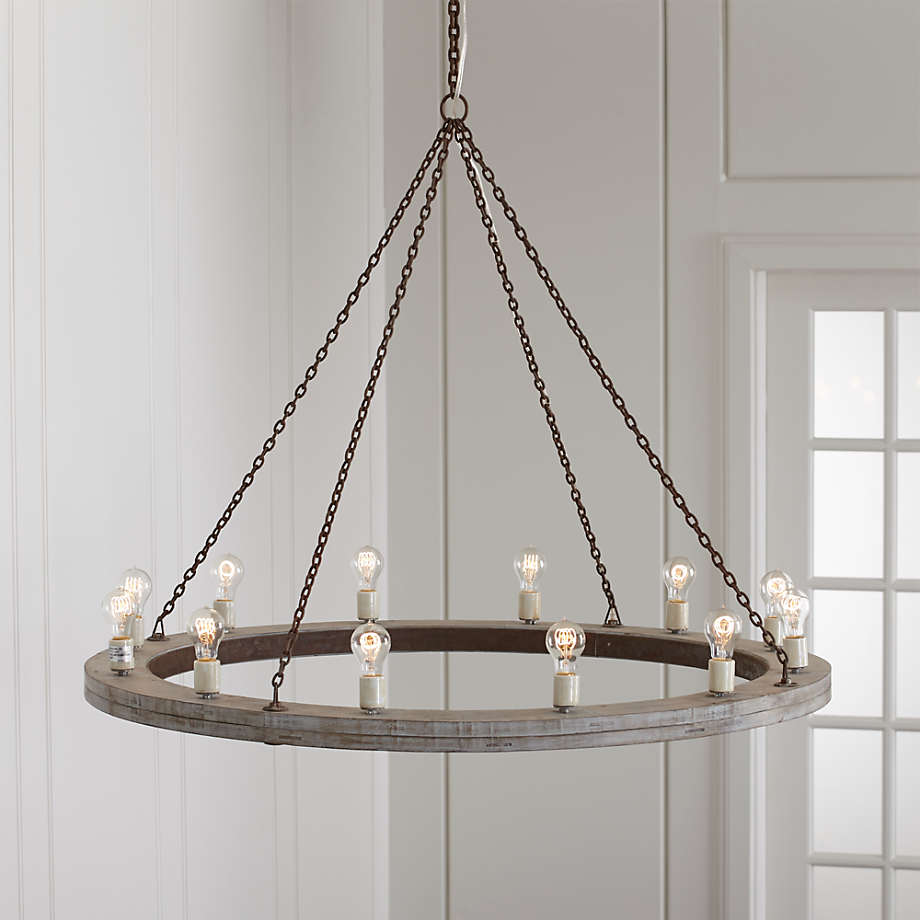 Geoffrey 48Round Wood Chandelier thumbnail 2