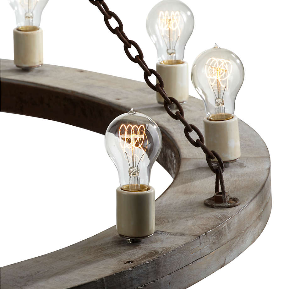 Geoffrey 48Round Wood Chandelier thumbnail 4