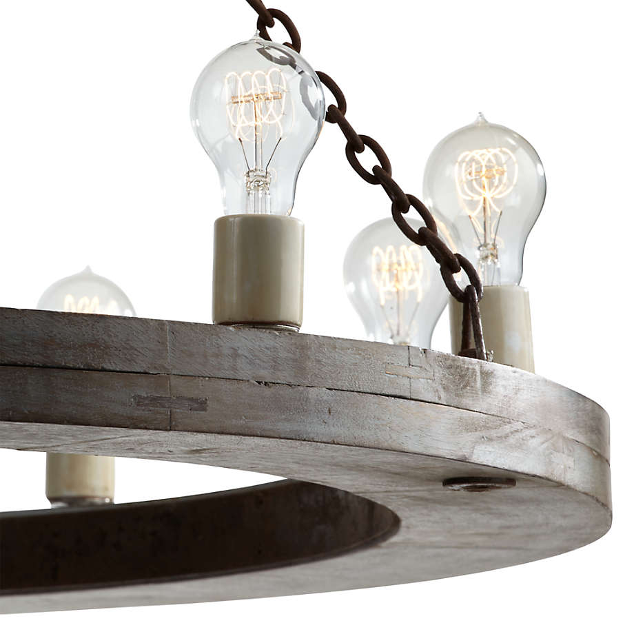 Geoffrey 48Round Wood Chandelier thumbnail 5