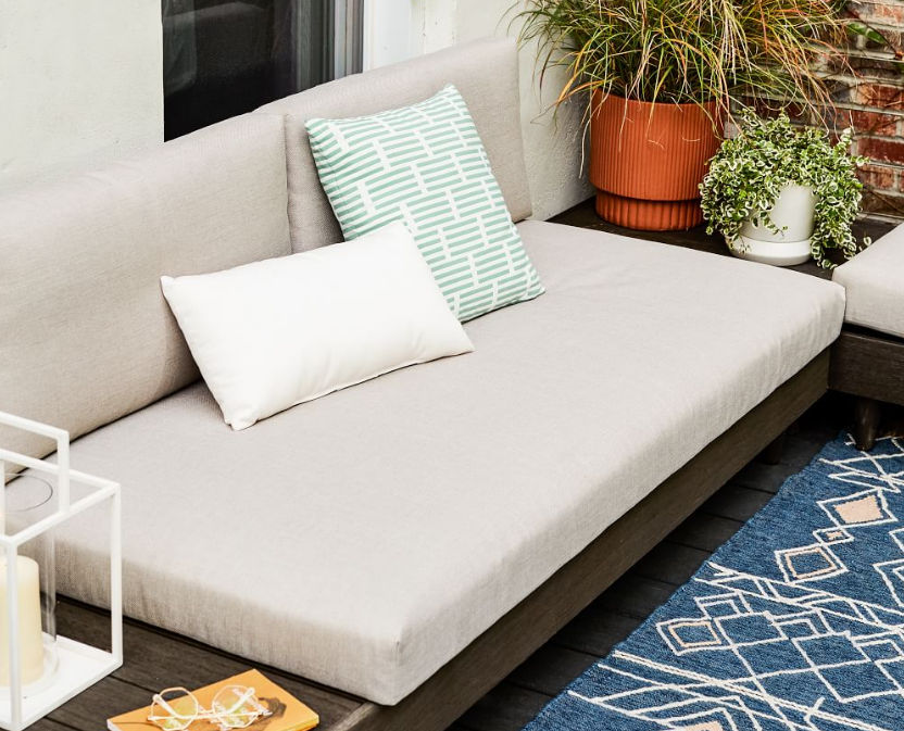 Sunbrella Indoor Outdoor Canvas Lumbar Pillow With insert 21x12 thumbnail 3