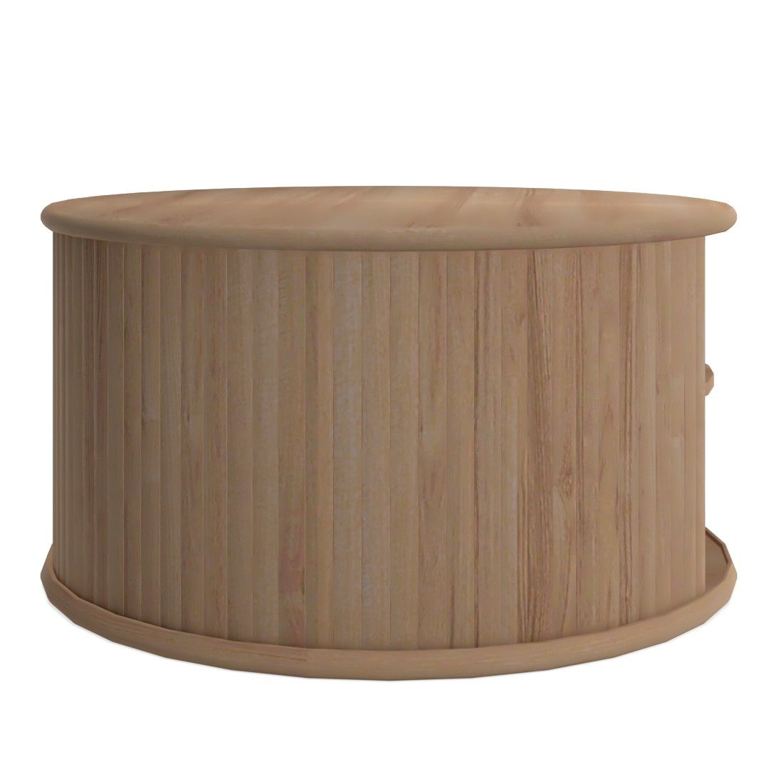 Tambour Round Storage Coffee Table thumbnail 3