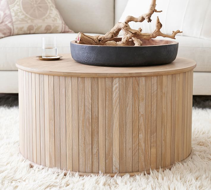 Tambour Round Storage Coffee Table thumbnail 5