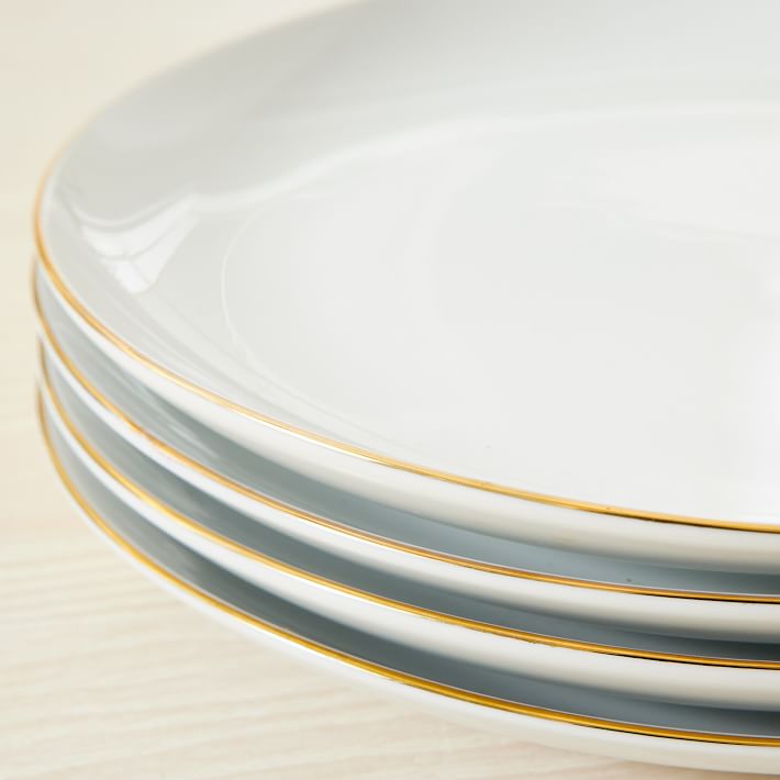 Organic Shaped Salad Plates - Gold Rimmed thumbnail 2