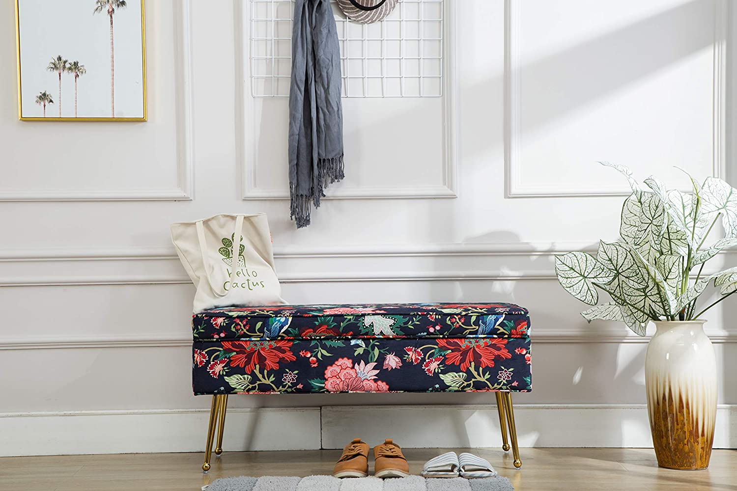 Kmax Fabric Large Storage Ottoman Bench thumbnail 2