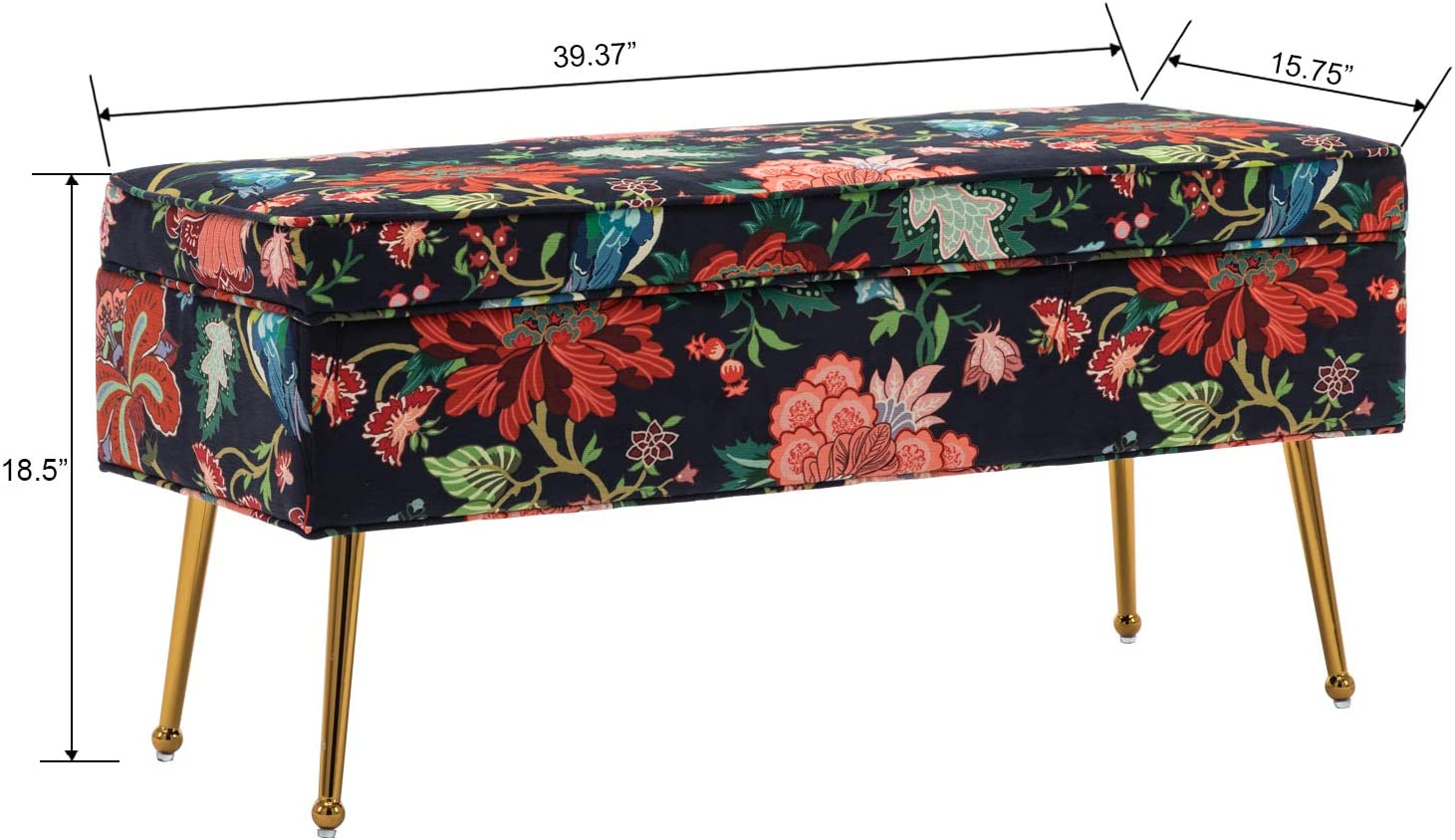 Kmax Fabric Large Storage Ottoman Bench thumbnail 4