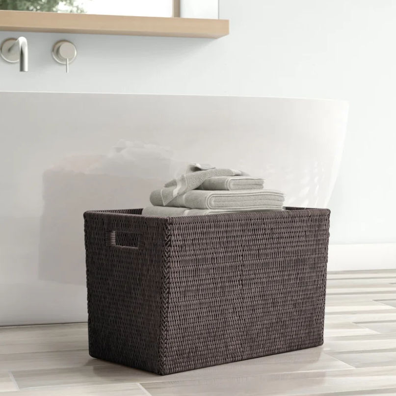 Rattan Basket with Cutout Handles thumbnail 2
