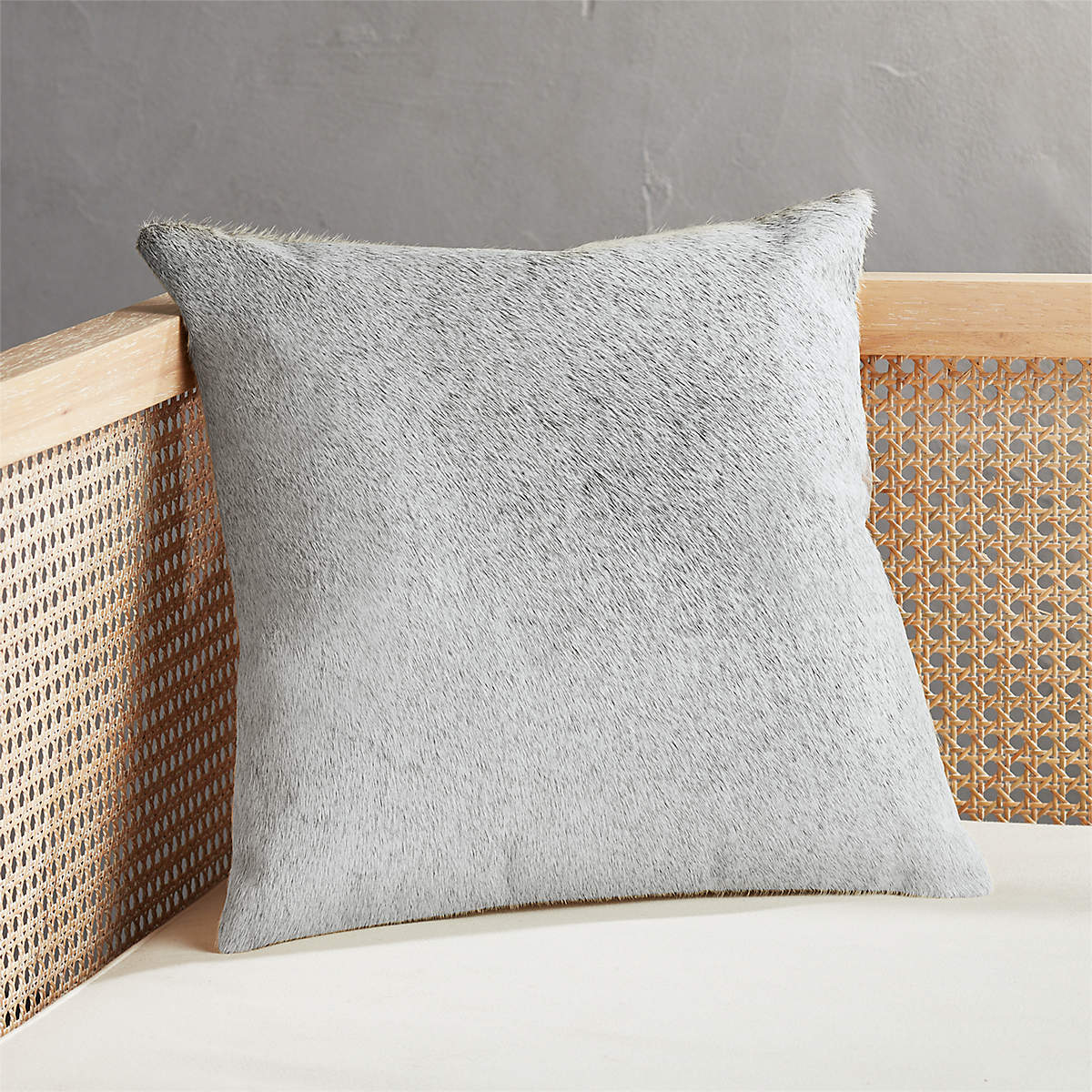 Grey And Neutral Cowhide Pillow With Insert thumbnail 2