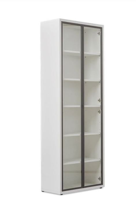 GAMMEL HIGH BOOKCASE WITH GLASS DOORS WHITE thumbnail 2
