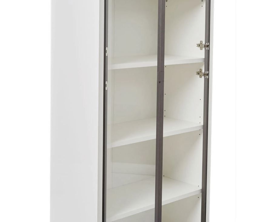 GAMMEL HIGH BOOKCASE WITH GLASS DOORS WHITE thumbnail 4