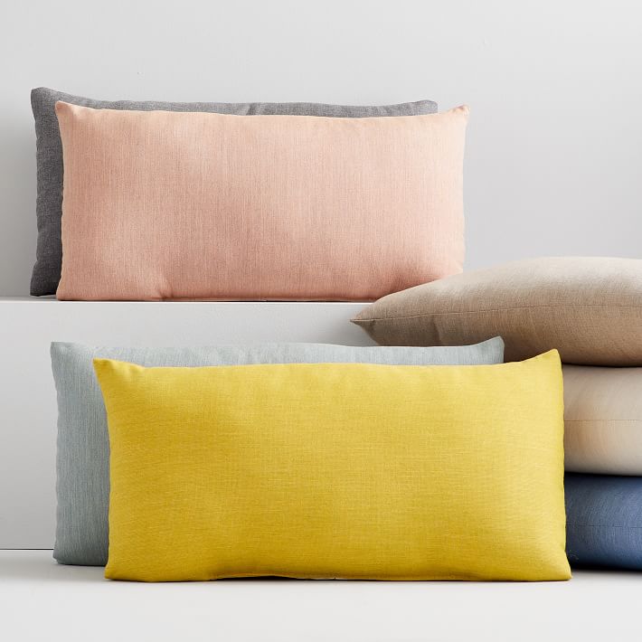 Sunbrella Solid Indoor Outdoor Cast Lumbar Pillow thumbnail 2